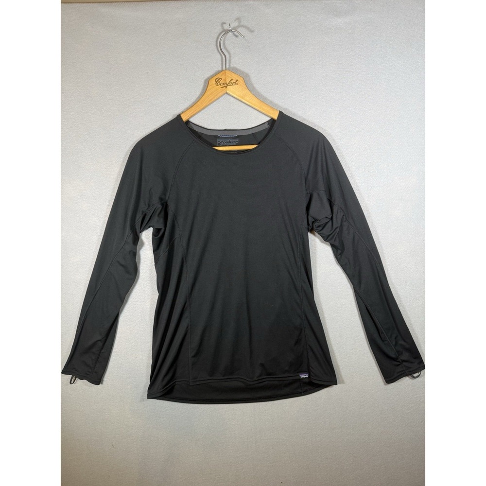 Patagonia Capilene Lightweight Womens Medium Black Crew Base Layer Top M